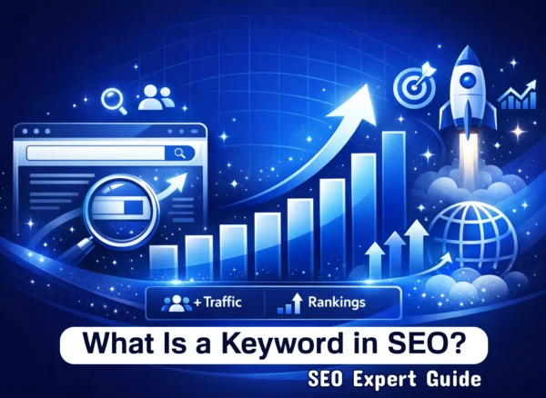What Is a Keyword in SEO - SEO DUBAI PRO What is a keyword in SEO — illustrated guide showing different keyword types with search volume and competition metrics