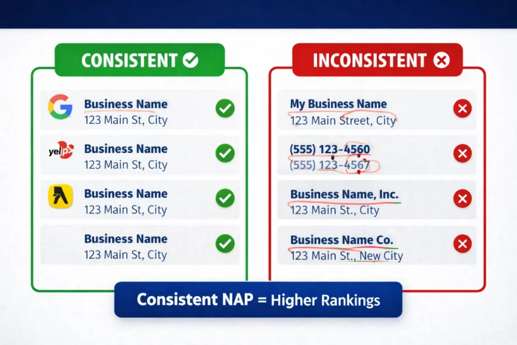 NAP Consistency vs Inconsistency — Real Examples