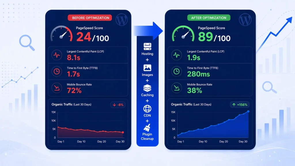 How Speeding Up a WordPress Website Tripled Organic Traffic